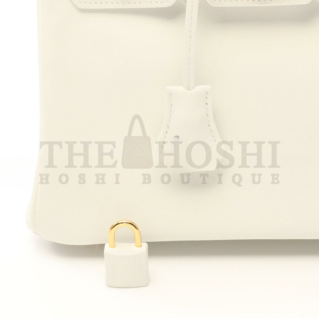 H**me5 BIRKIN 25 TOGO LEATHER MILKSHAKE WHITE WITH AGATE BLUE LINING AND GOLD BUCKLE HANDBAG 2104102324847 (25*20*13cm) Master Quality